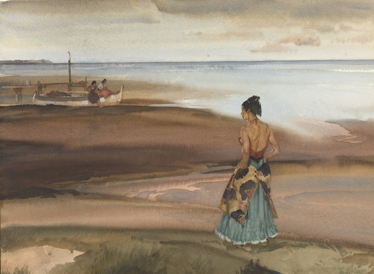 ROMIRA AND TWO CHILDREN by William Russell Flint