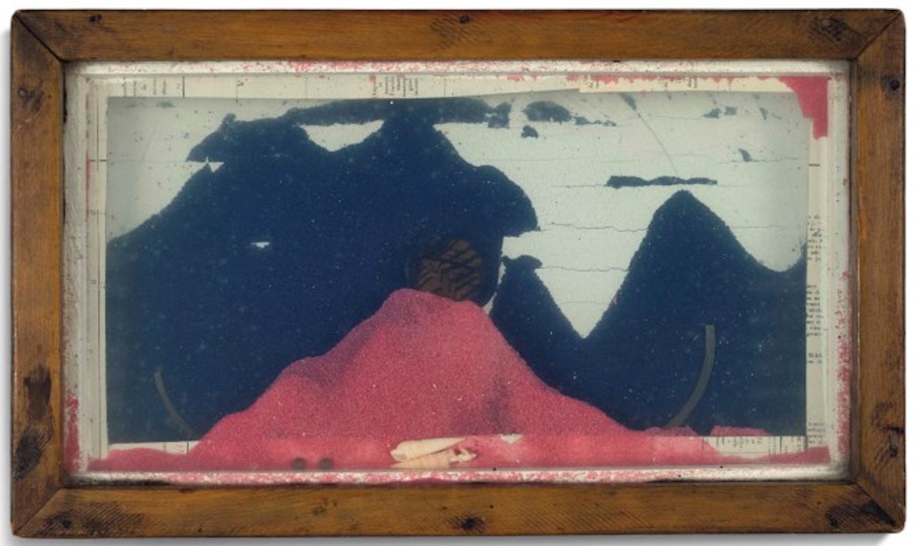 Untitled (Sand Tray with Blue and Pink Sand) by Joseph Cornell