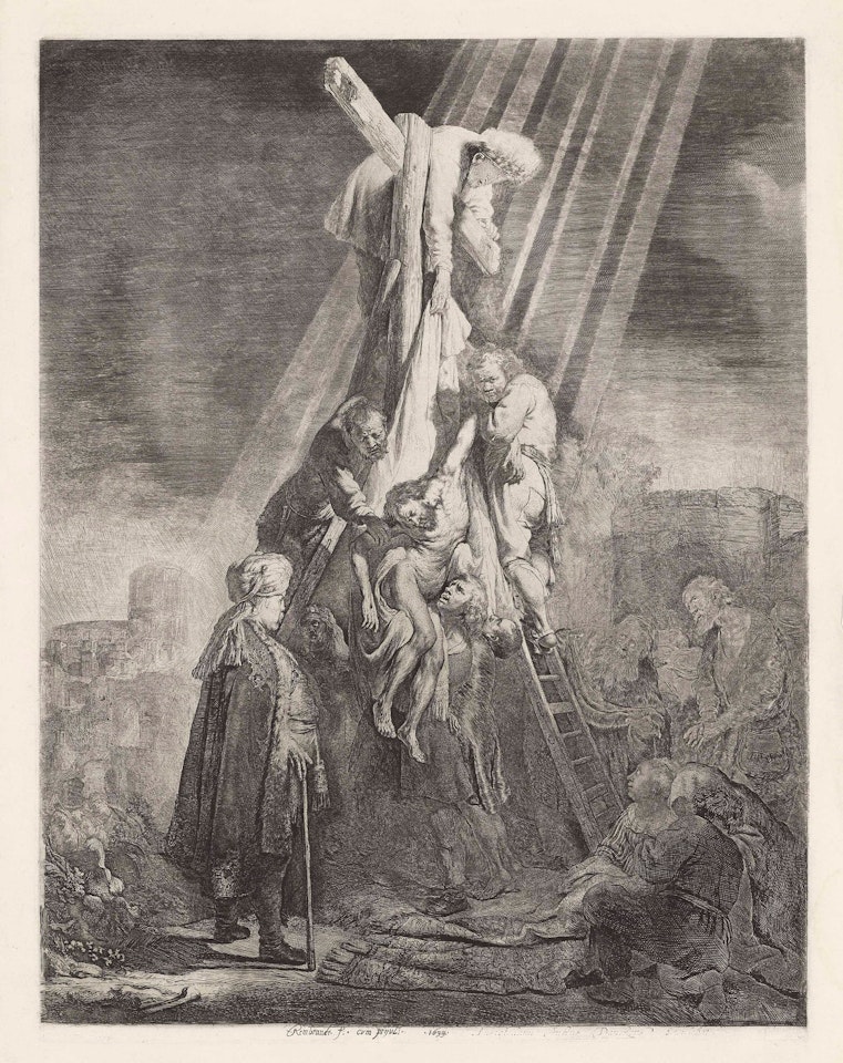 The Descent from the Cross: Second Plate by Attributed to Rembrandt Harmensz van Rijn