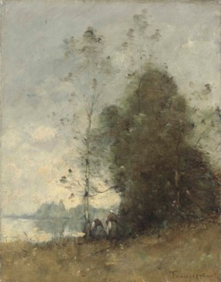 Personnages au bord de la Loire à Gennes by Paul Désiré Trouillebert