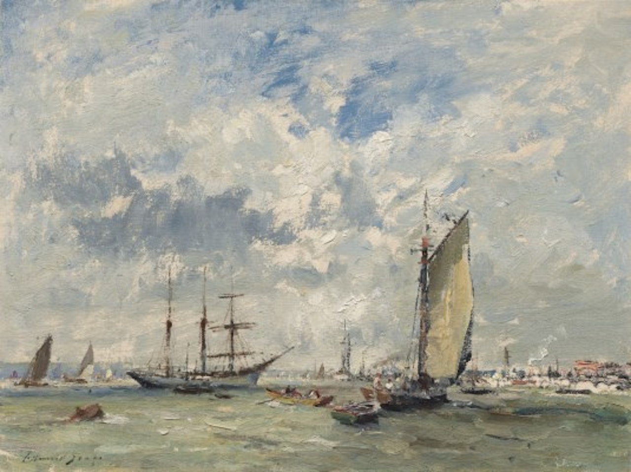 The barquentine Gazela, off Lisbon by Edward Seago