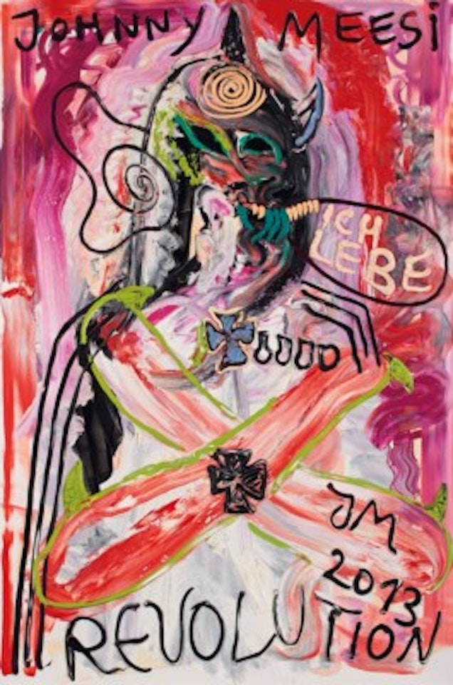 Der Teufel ''Schuljunge'' lacht den Sportplatz an und aus (The Devil "Schoolboy" Laughs in and at the Sportsground) by Jonathan Meese