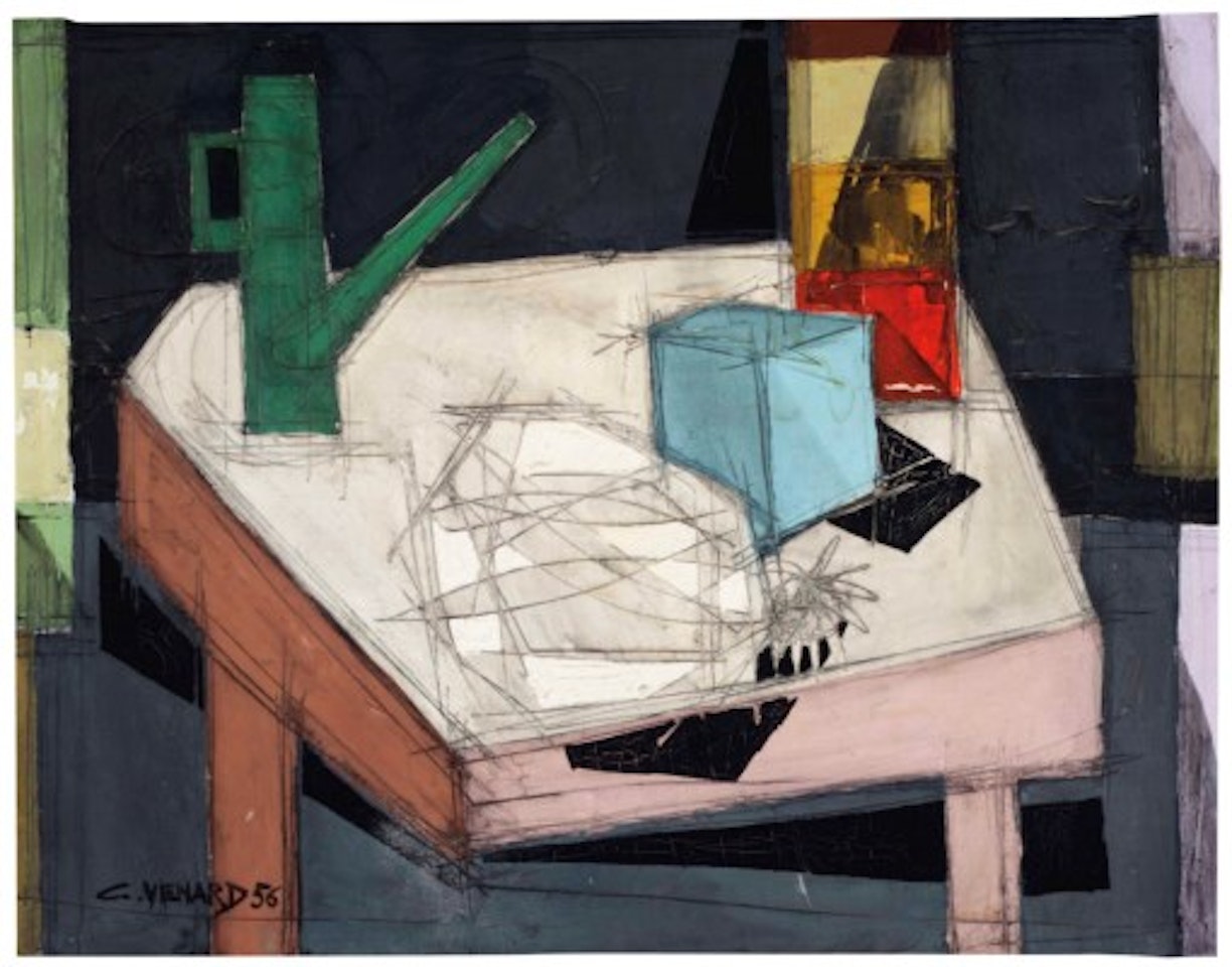 Still life with watering can by Claude Venard