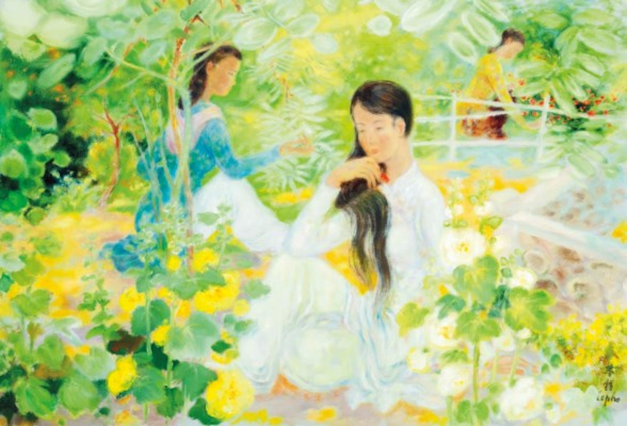 Trois femmes dans le jardin by Le Pho