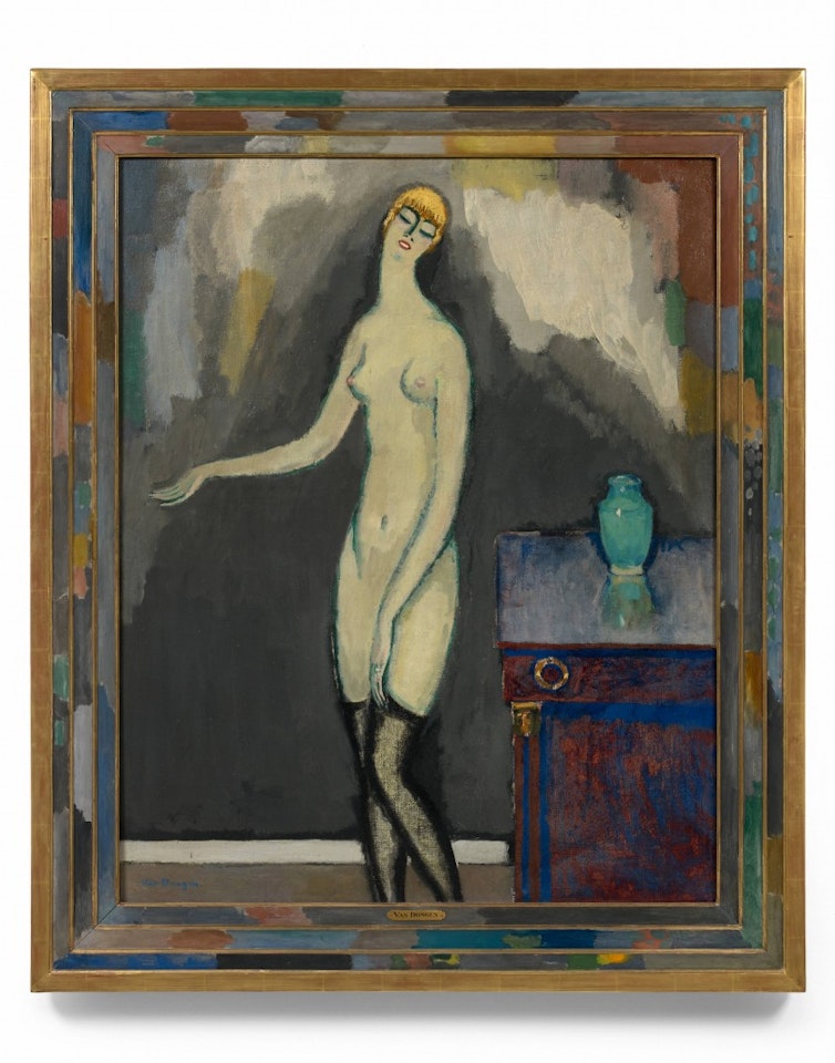 The big doe with black stockings by Kees van Dongen