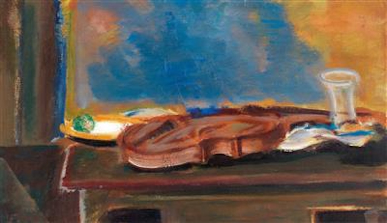 Still life with violin by Joseph Floch