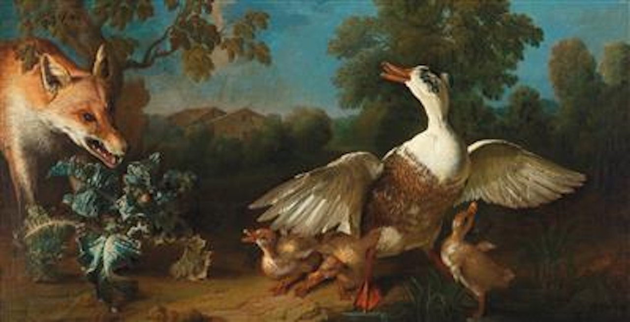 A fox putting up a duck by English School