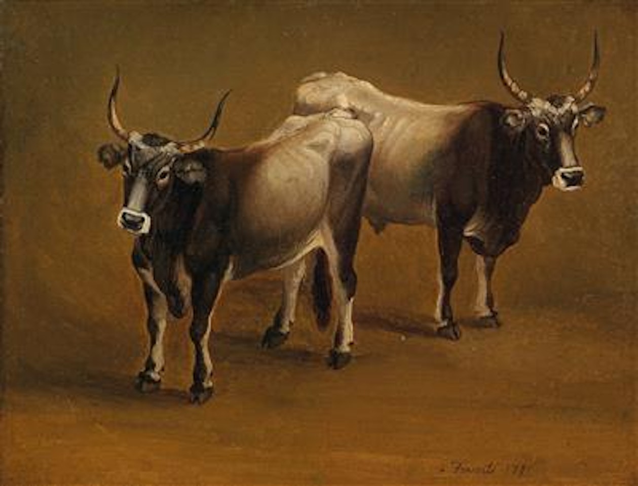Grazing cattle by Jacob Philipp Hackert