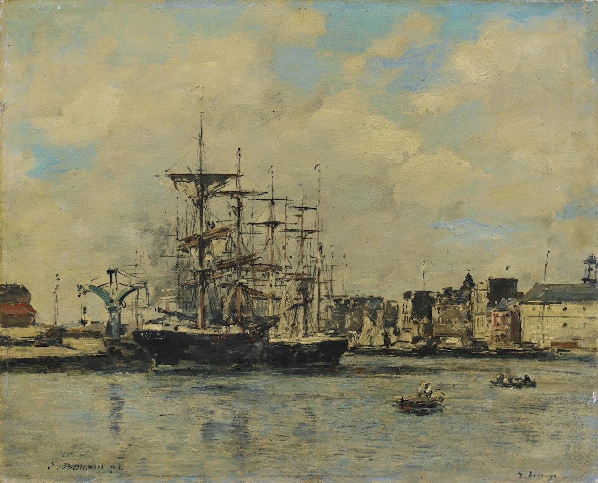 LE HAVRE. BASSIN DE LA BARRE by Eugène Boudin
