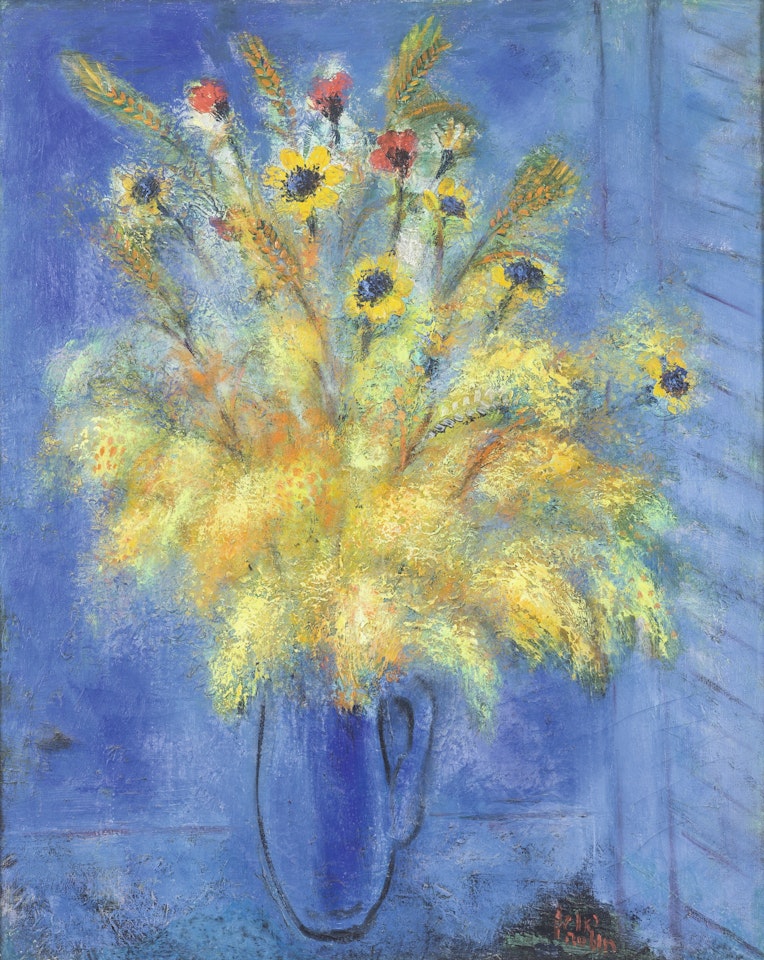 BOUQUET ON MY WINDOW by Reuven Rubin