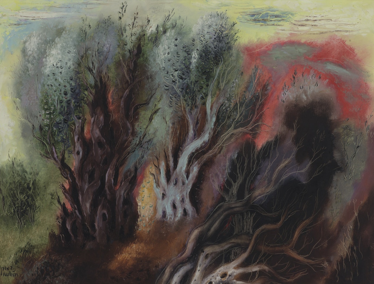 OLIVIERS EN FLAME by Reuven Rubin