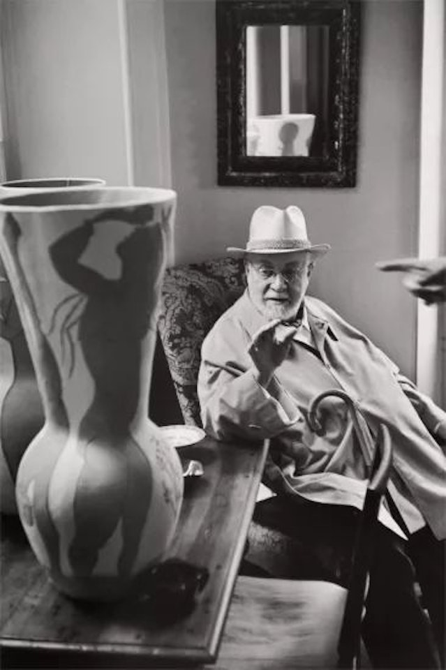 Henri Matisse observing a ceramic vase by Pablo Picasso, Saint-Jean-Cap-Ferrat by Henri Cartier-Bresson