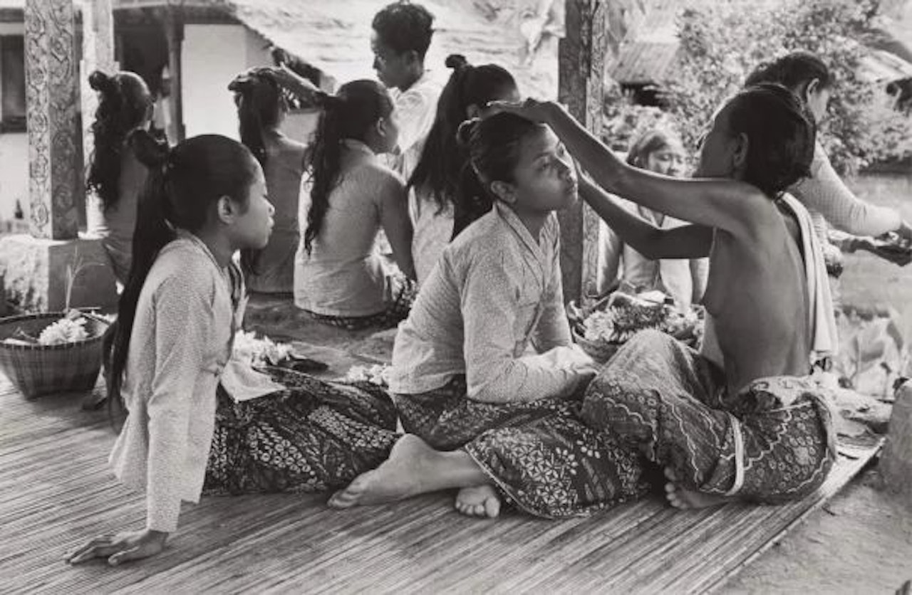 Preparations for the Baris Dance, Ubud, Bali, Indonesia by Henri Cartier-Bresson