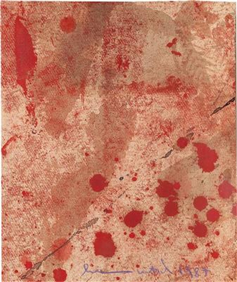 Relic of artistic action, accompanying a portfolio (?) by Hermann Nitsch