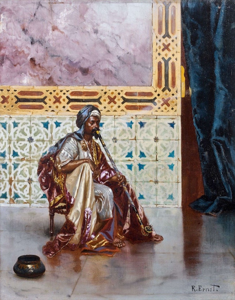 The Chibouk Smoker by Rudolf Ernst