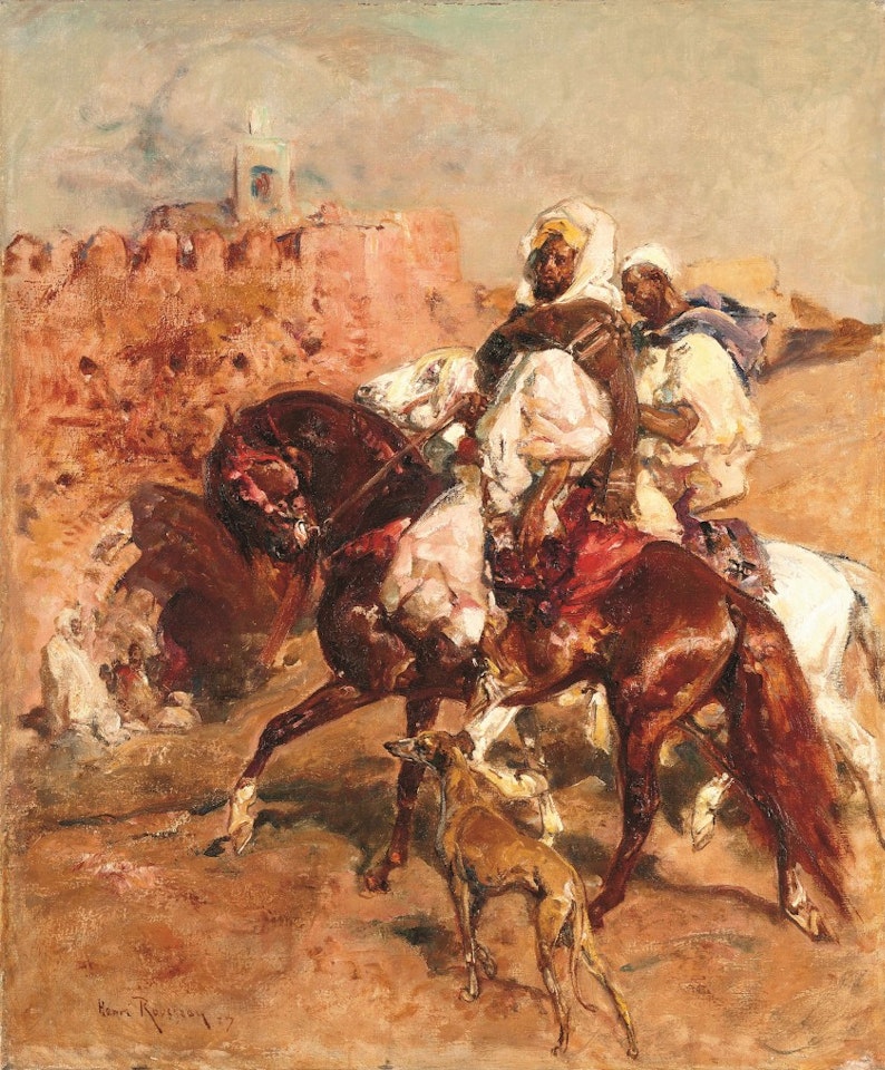 Moroccan rider and his sloughi by Henri Émilien Rousseau