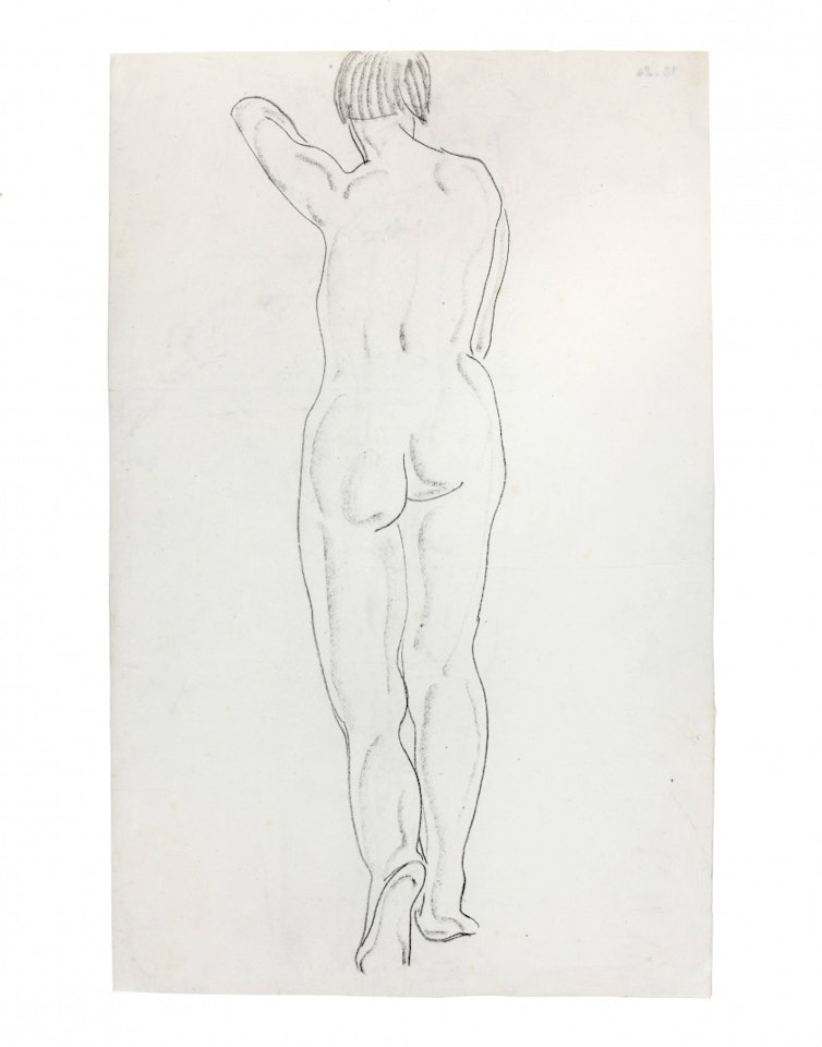 Nude of walking backs by Sanyu