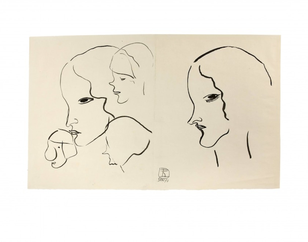 Profile head studies by Sanyu