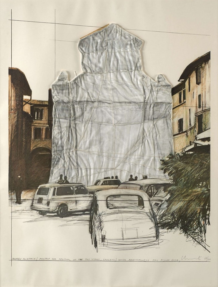 Packed Fountain and Packed Tower, Spoleto by Christo