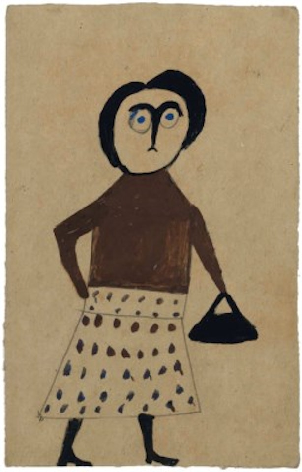 Mexican Woman in Spotted Skirt by Bill Traylor