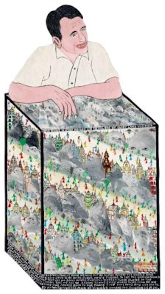 Howard Behind the Desk of Visions (Self Portrait), #1,744 by Howard Finster