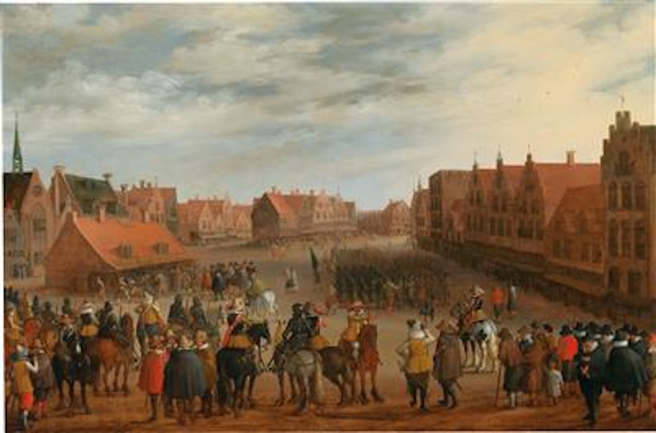 Prince Maurice of Orange dismissing the mercenaries in Neude Square in Utrecht on 31 July 1618 by Joost Cornelisz Droochsloot