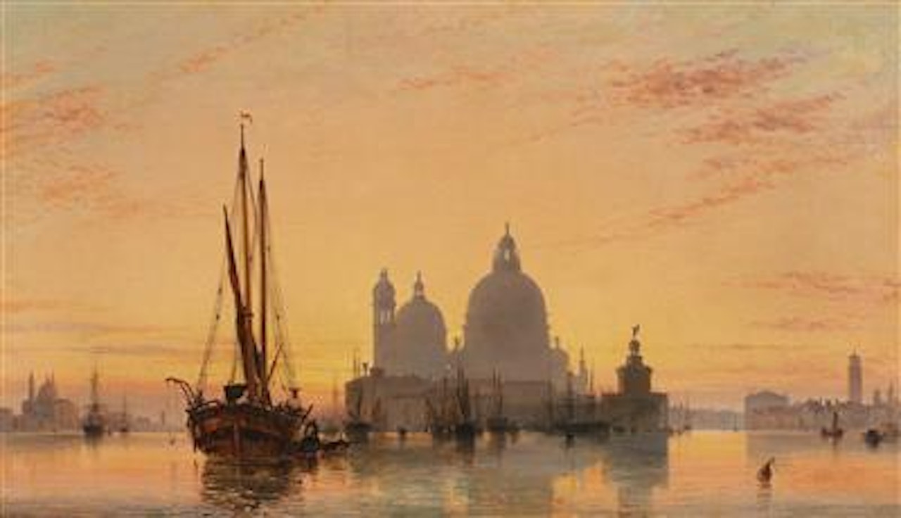 A Venetian veduta with Santa Maria della Salute by Edward William Cooke