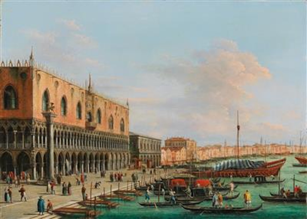The Palazzo Ducale and the Riva degli Schiavoni, Venice by Giuseppe Bernardino Bison