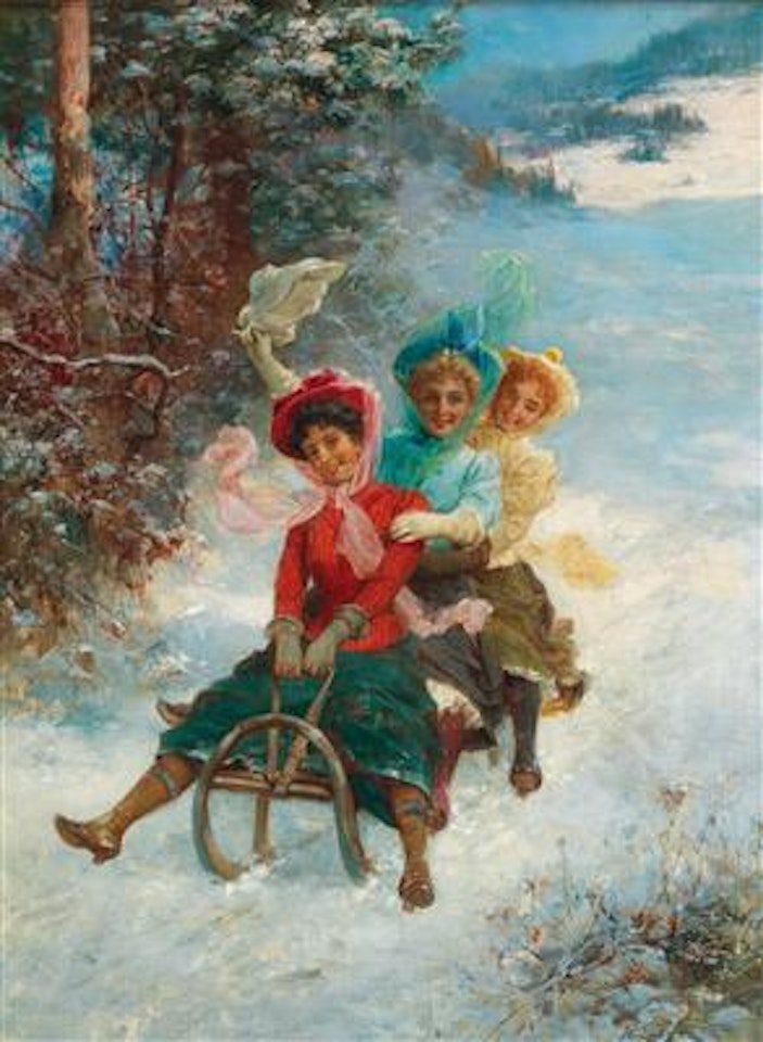 The sledge ride by Hans Zatzka