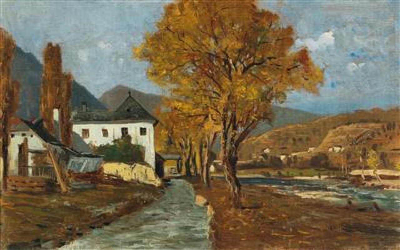 A view of the Eisack near Brixen, I by Theodor von Hörmann