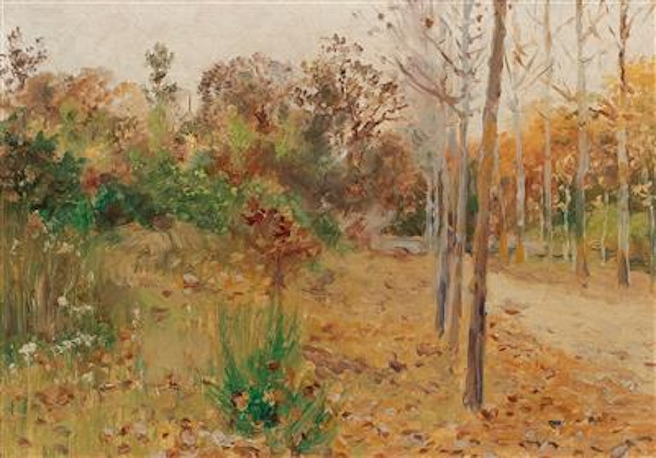 Avenue in autumn by Theodor von Hörmann