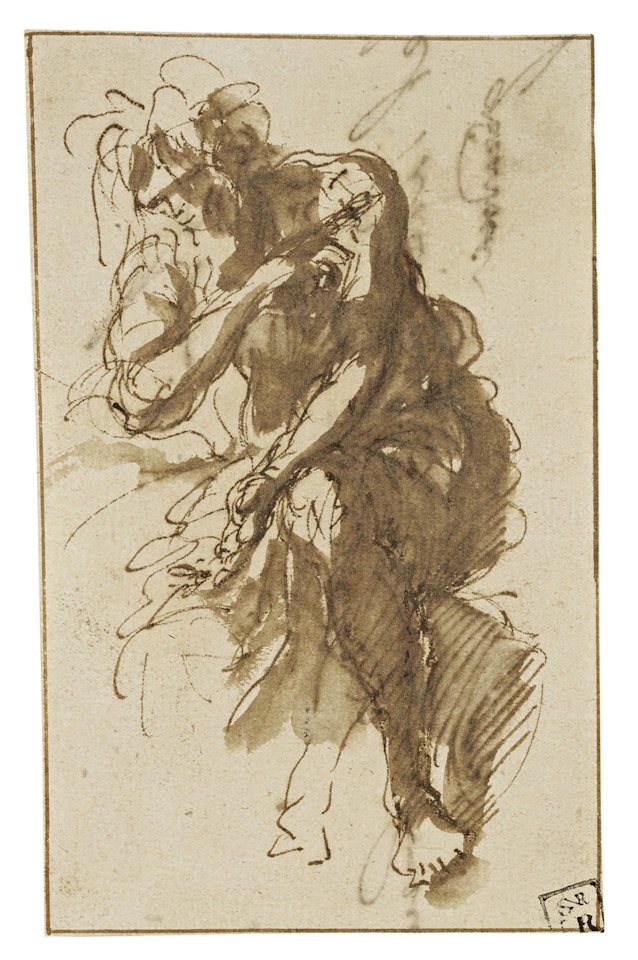 STUDY OF A RIVER GOD: THE TIBER by Salvator Rosa