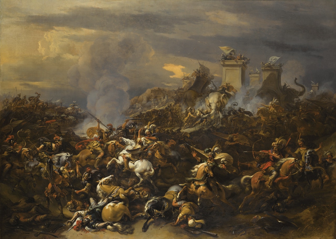 THE BATTLE BETWEEN ALEXANDER AND PORUS by Nicolaes Pietersz Berchem