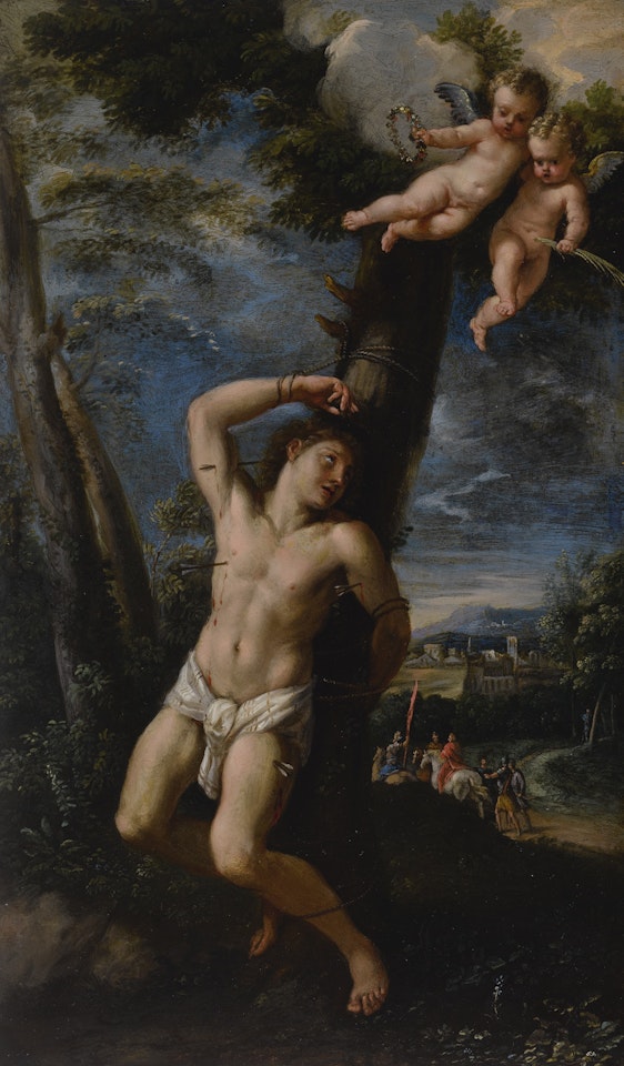 THE MARTYRDOM OF SAINT SEBASTIAN by Roman School