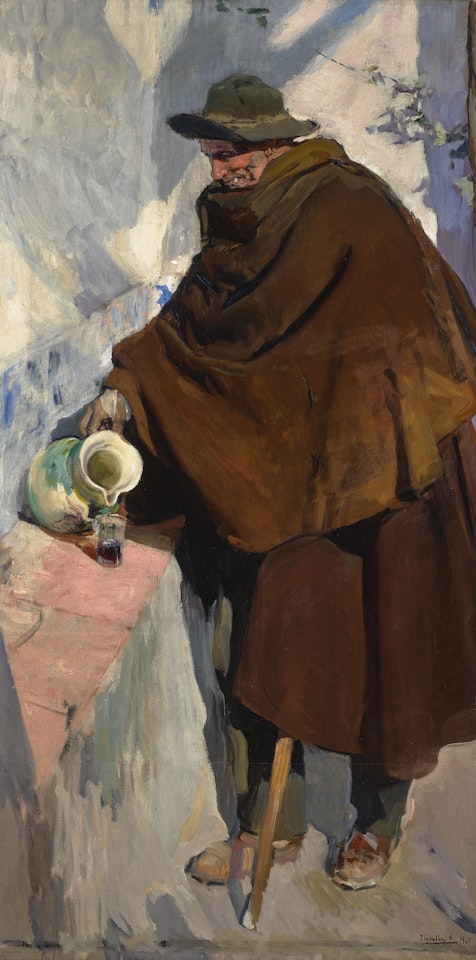 VIEJO CASTELLANO SIRVIÉNDOSE VINO (THE OLD MAN OF CASTILLE) by Joaquin Sorolla Y Bastida