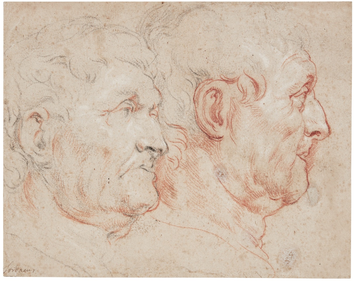 STUDY OF TWO HEADS IN PROFILE, AFTER THE ANTIQUE by Jacob Jordaens