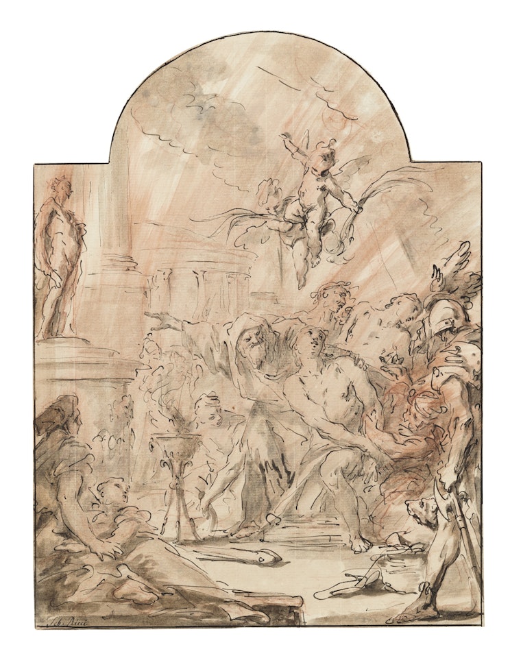 STUDY FOR THE MARTYRDOM OF STS. FELIX AND FORTUNATUS by Gaspare Diziani