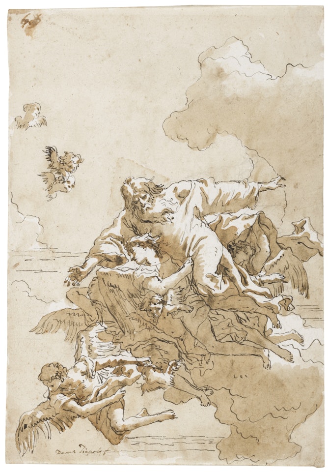 GOD THE FATHER SURROUNDED BY ANGELS by Giovanni Domenico Tiepolo