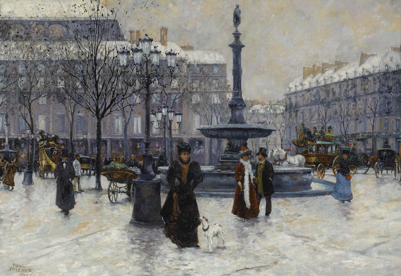 WINTER IN THE PLACE DU THÉÂTRE-FRANÇAIS by Paul Fischer