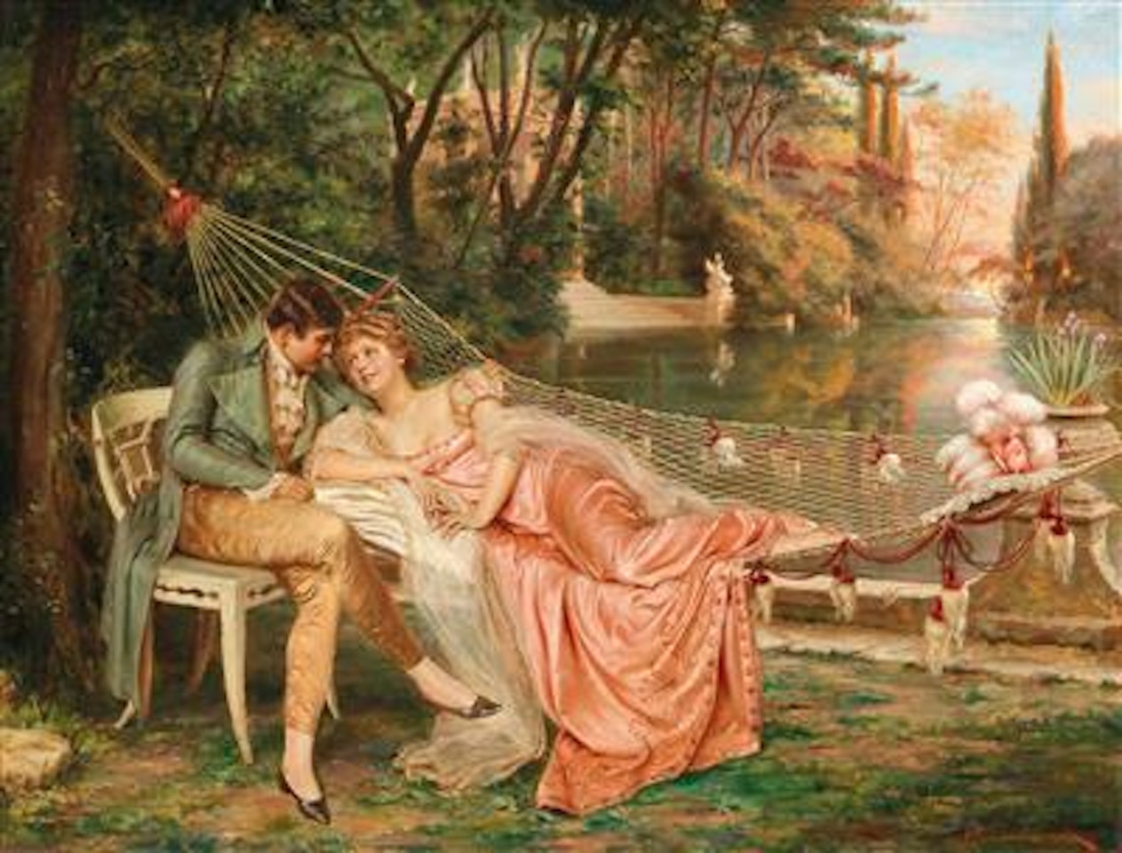 Flirt in the Park of Villa Borghese, Rome by Frédéric Soulacroix