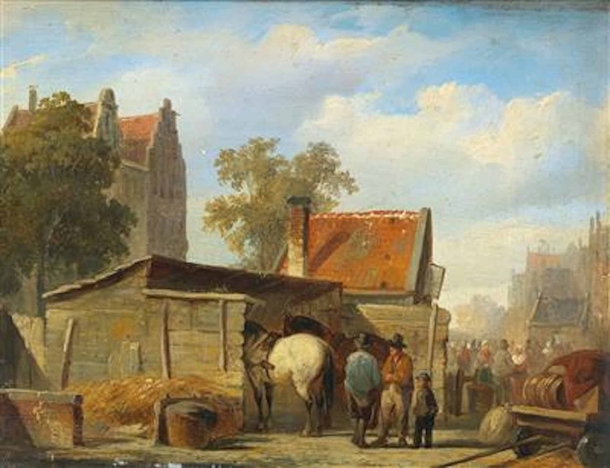 Discussions on the market by Cornelis Springer