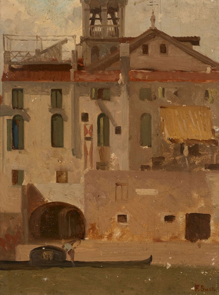 Facades on a canal, Venice by Germain-Fabius Brest