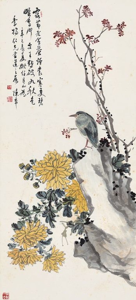 Chrysanthemum And Rock by Chen Banding