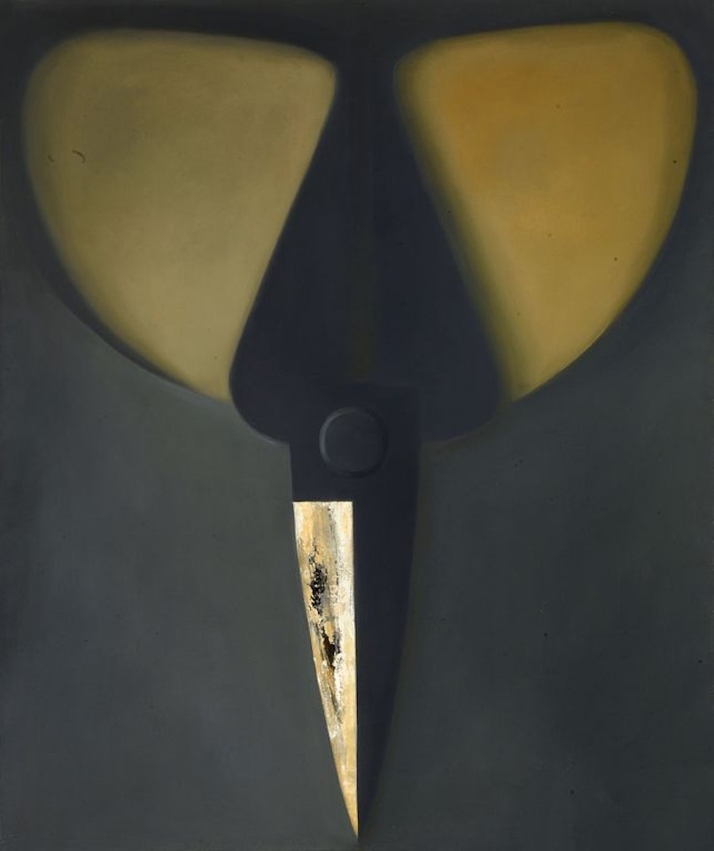 Blackish Gray Scissors With Blades Downwards by Mao Xuhui
