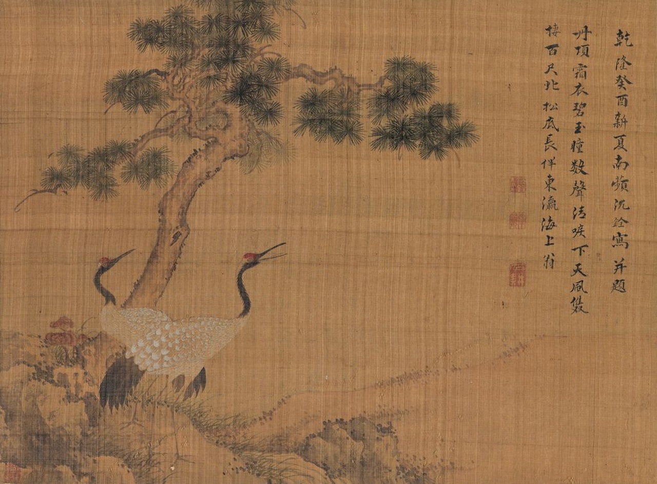 Crane With Pine by Shen Quan