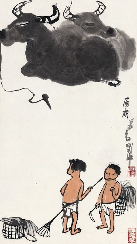 Shepherd Boy by Li Keran