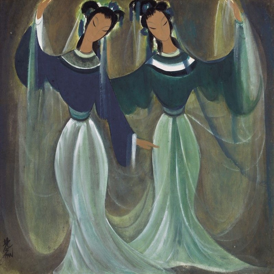 Two Beauties by Lin Fengmian