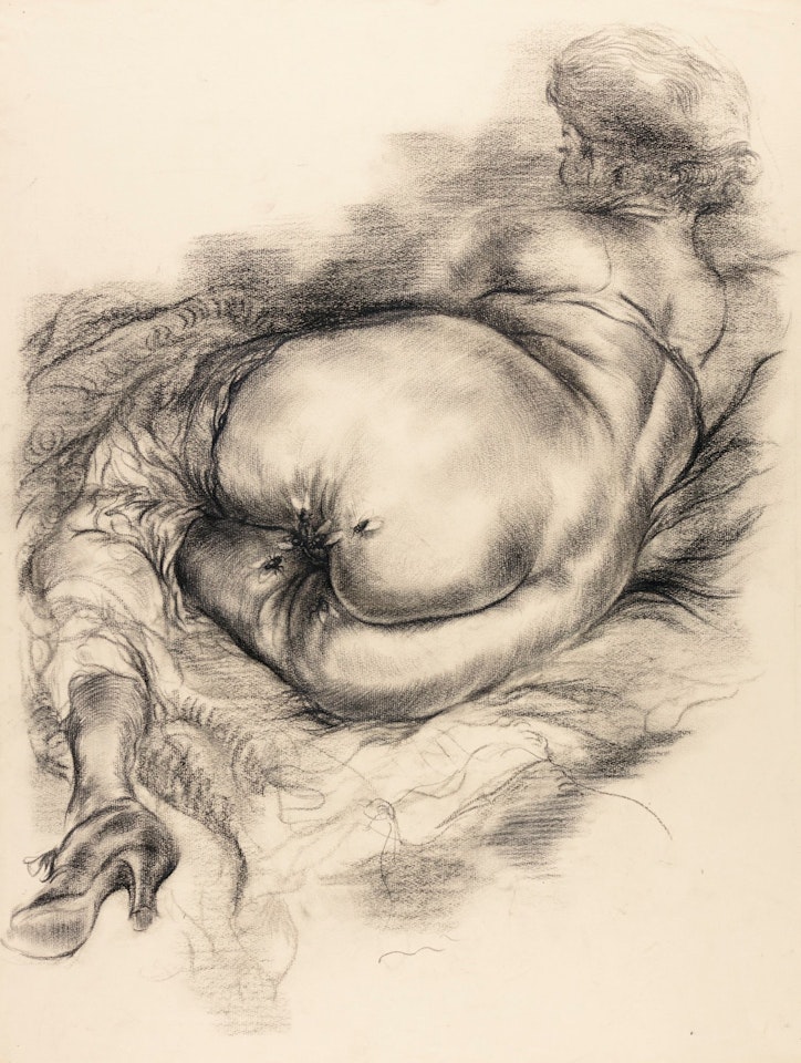 WEIBLICHER LIEGENDER AKT (POSING FEMALE NUDE) by George Grosz