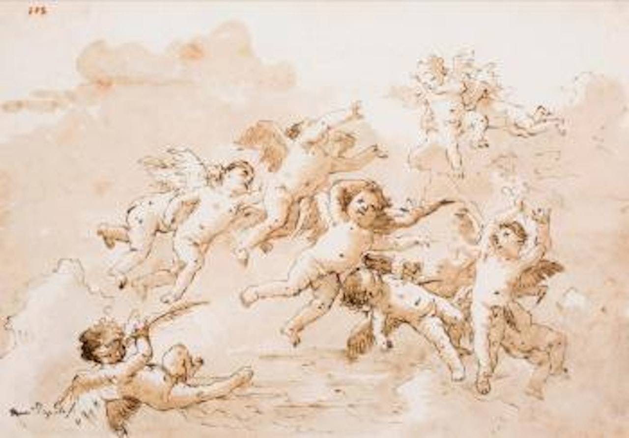 Putti jouant dans les nuages , by Giovanni Domenico Tiepolo