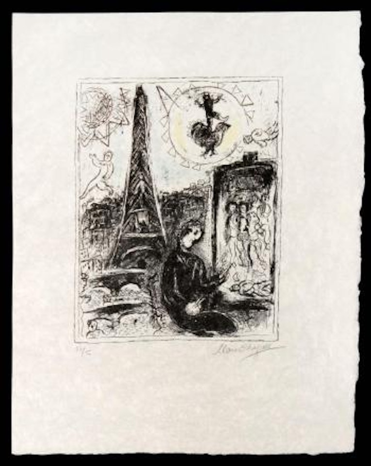 Painter at the Eiffel Tower ,
1979 by Marc Chagall